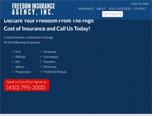 Tablet Screenshot of freedominsuranceinc.com